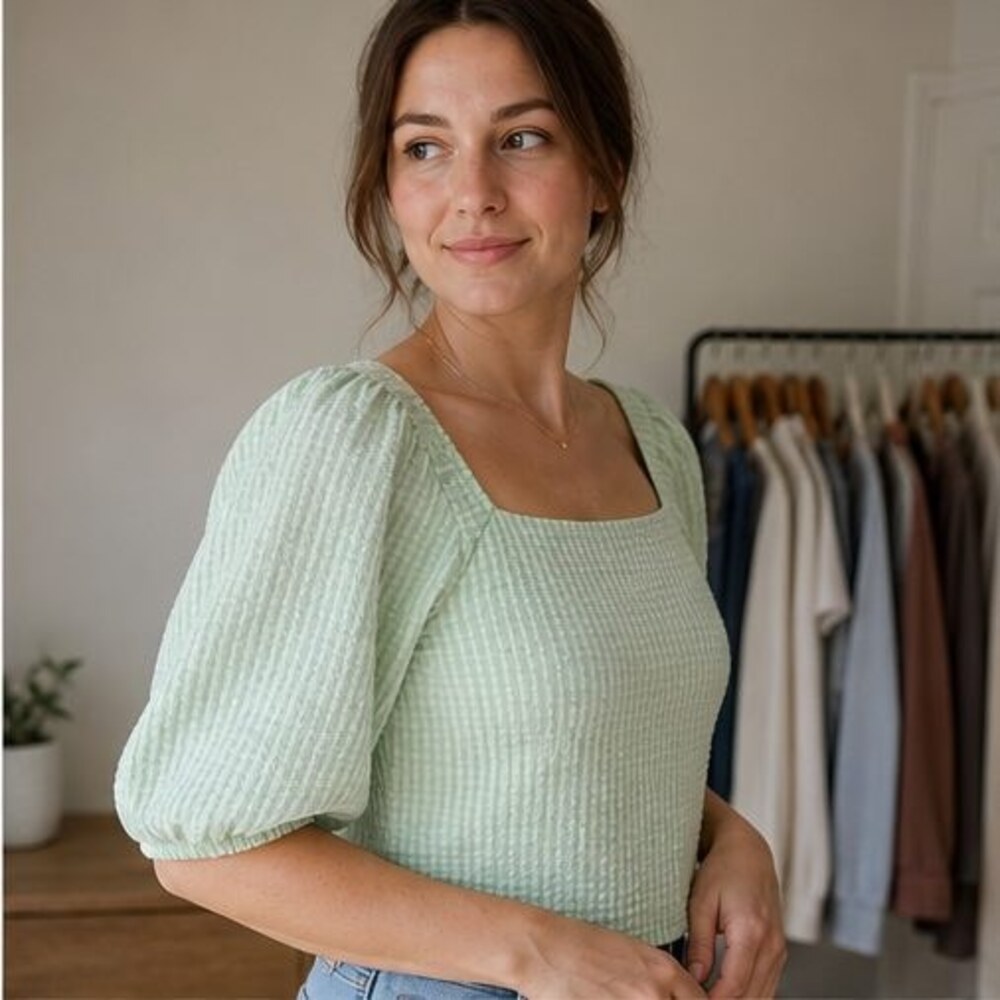 Ivory Lace Trim Top - Picture 3 of 6
